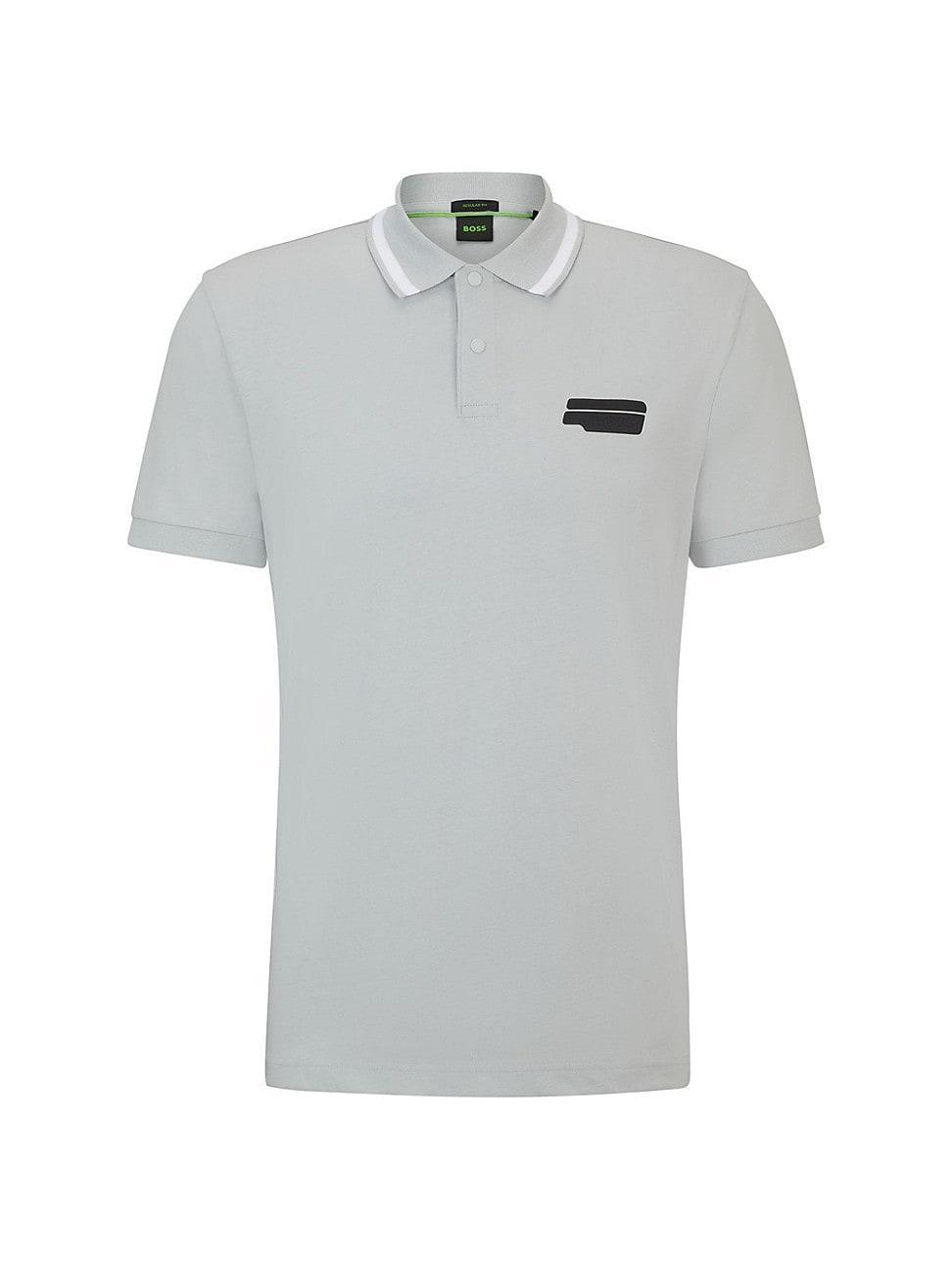 Mens Cotton Jersey Polo Shirt with Logo Artwork product image