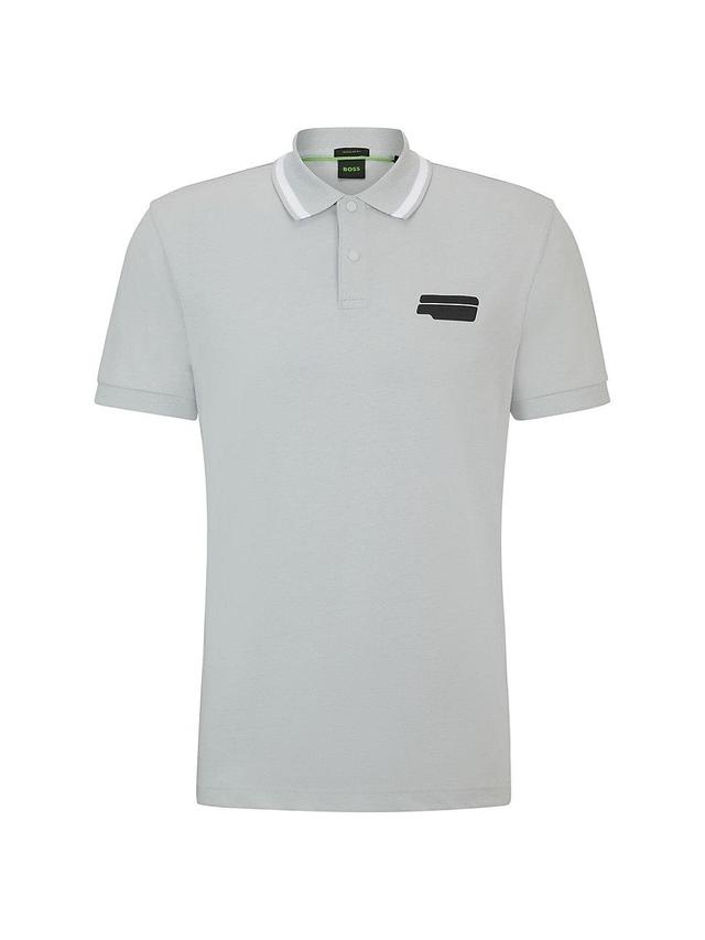 Mens Cotton Jersey Polo Shirt with Logo Artwork Product Image