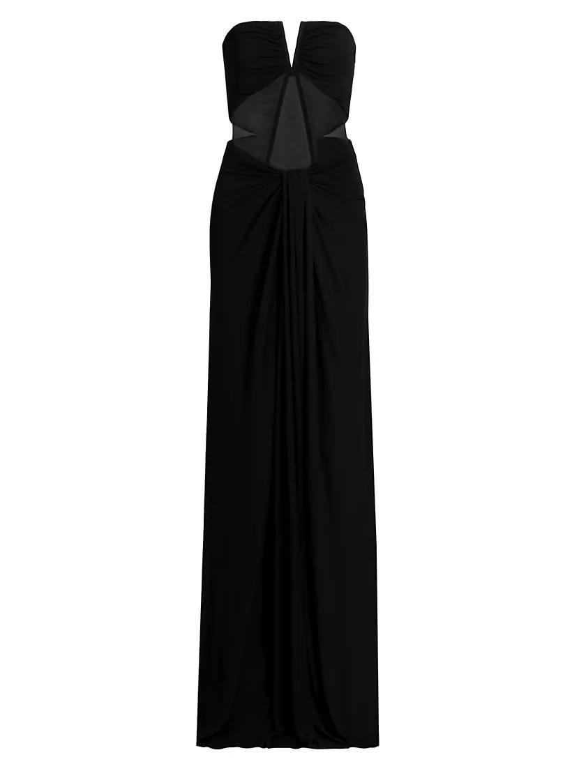 Mabel Sheer Panel Strapless Gown Product Image