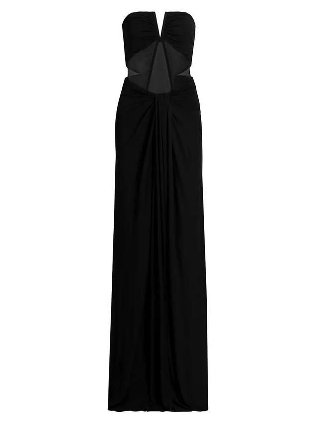 Mabel Sheer Panel Strapless Gown Product Image