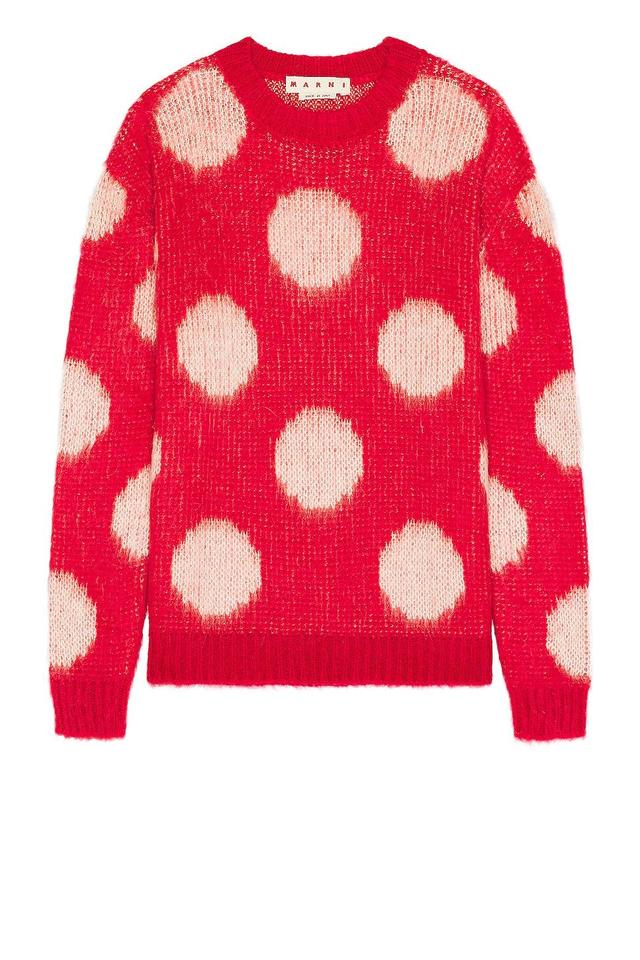 Marni Roundneck Sweater in Tulip - Red. Size 50 (also in 48). Product Image