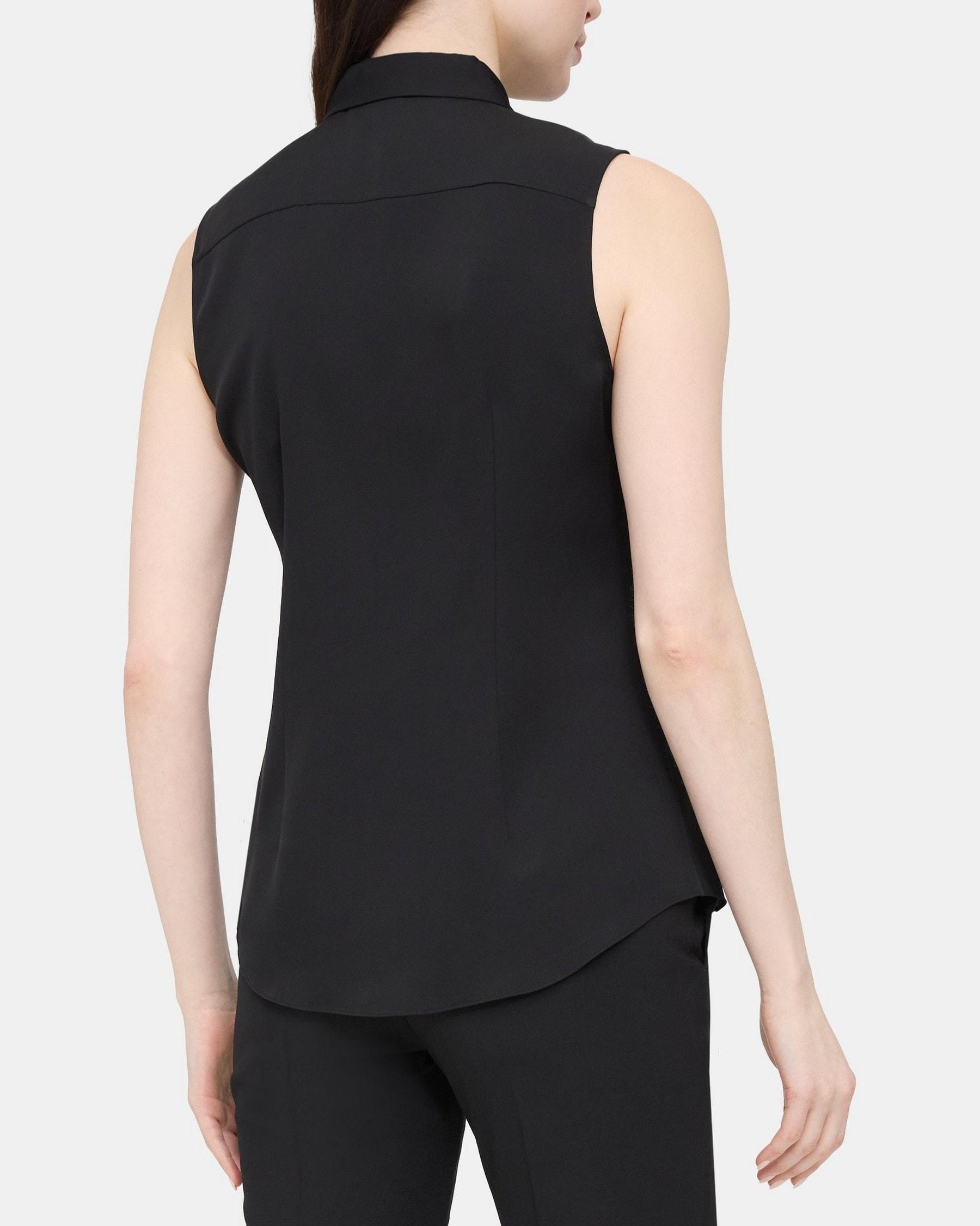 Sleeveless Shirt in Silk Product Image