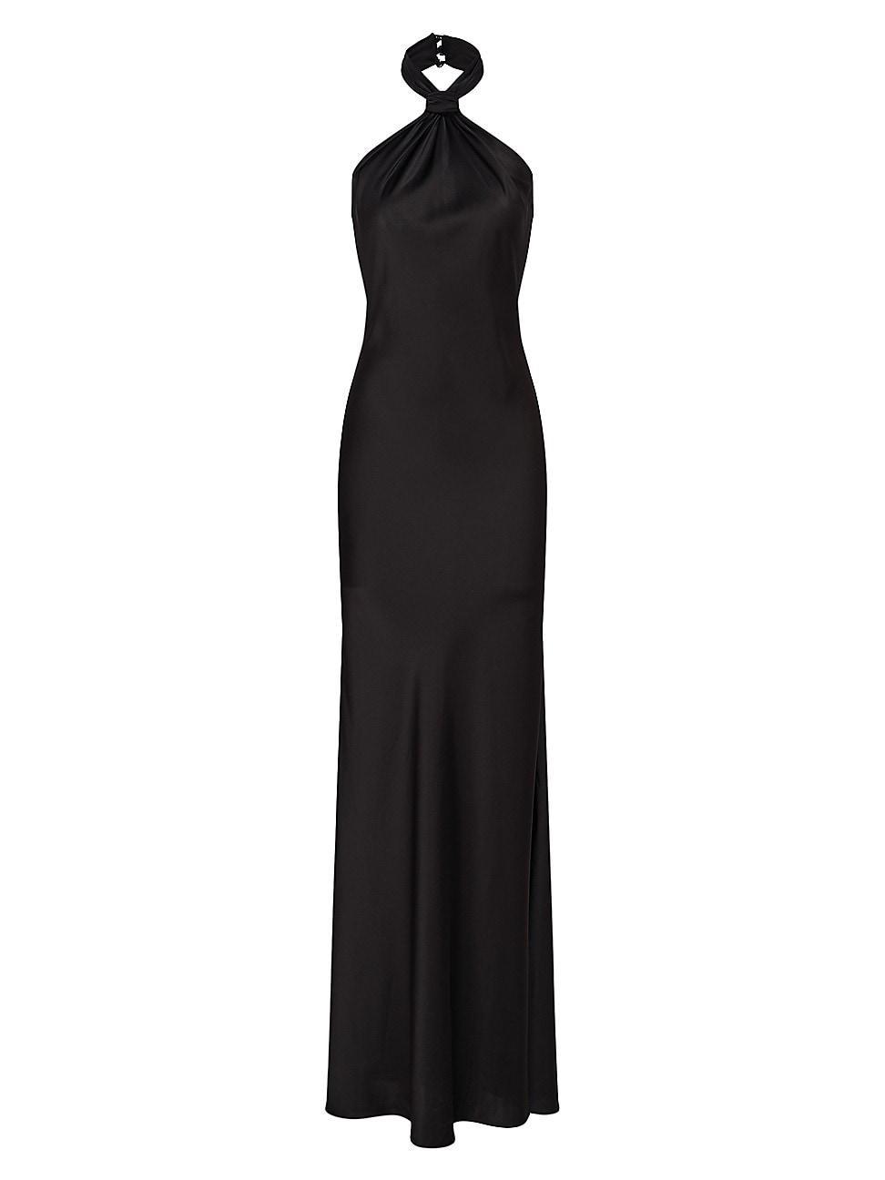 Womens Emie Satin Halterneck Gown Product Image