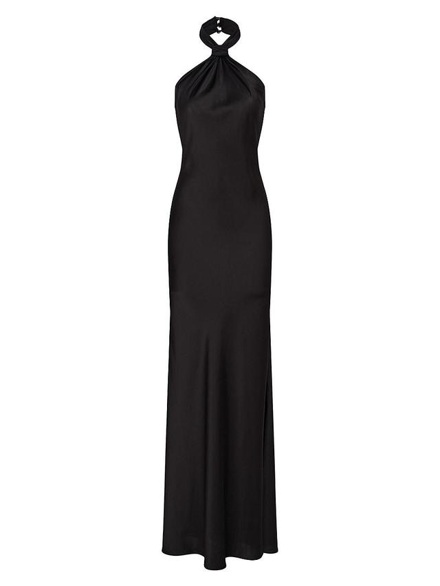 Womens Emie Satin Halterneck Gown Product Image