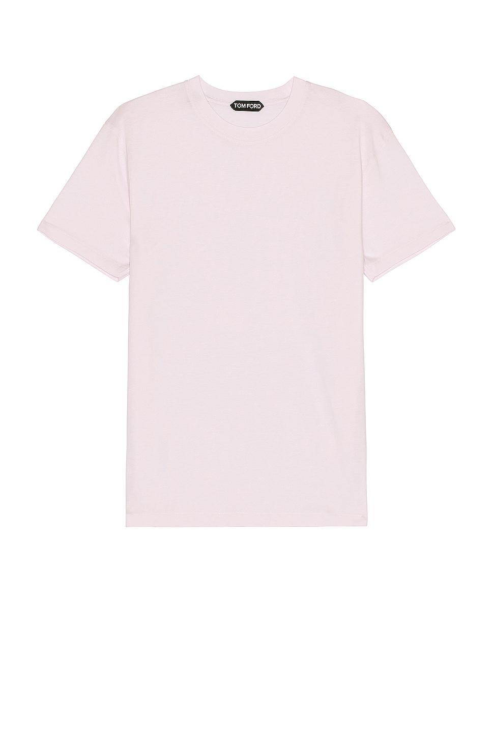 TOM FORD Lyocell Cotton Short Sleeve Tee in Chocolate Product Image