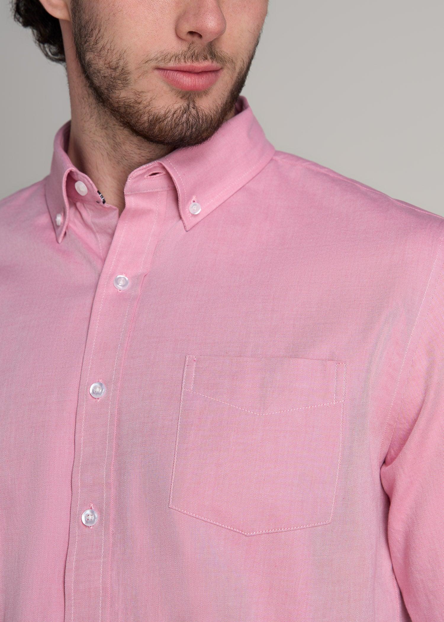 Soft-Wash Button-Up Shirt for Tall Men in Soft Rose Product Image