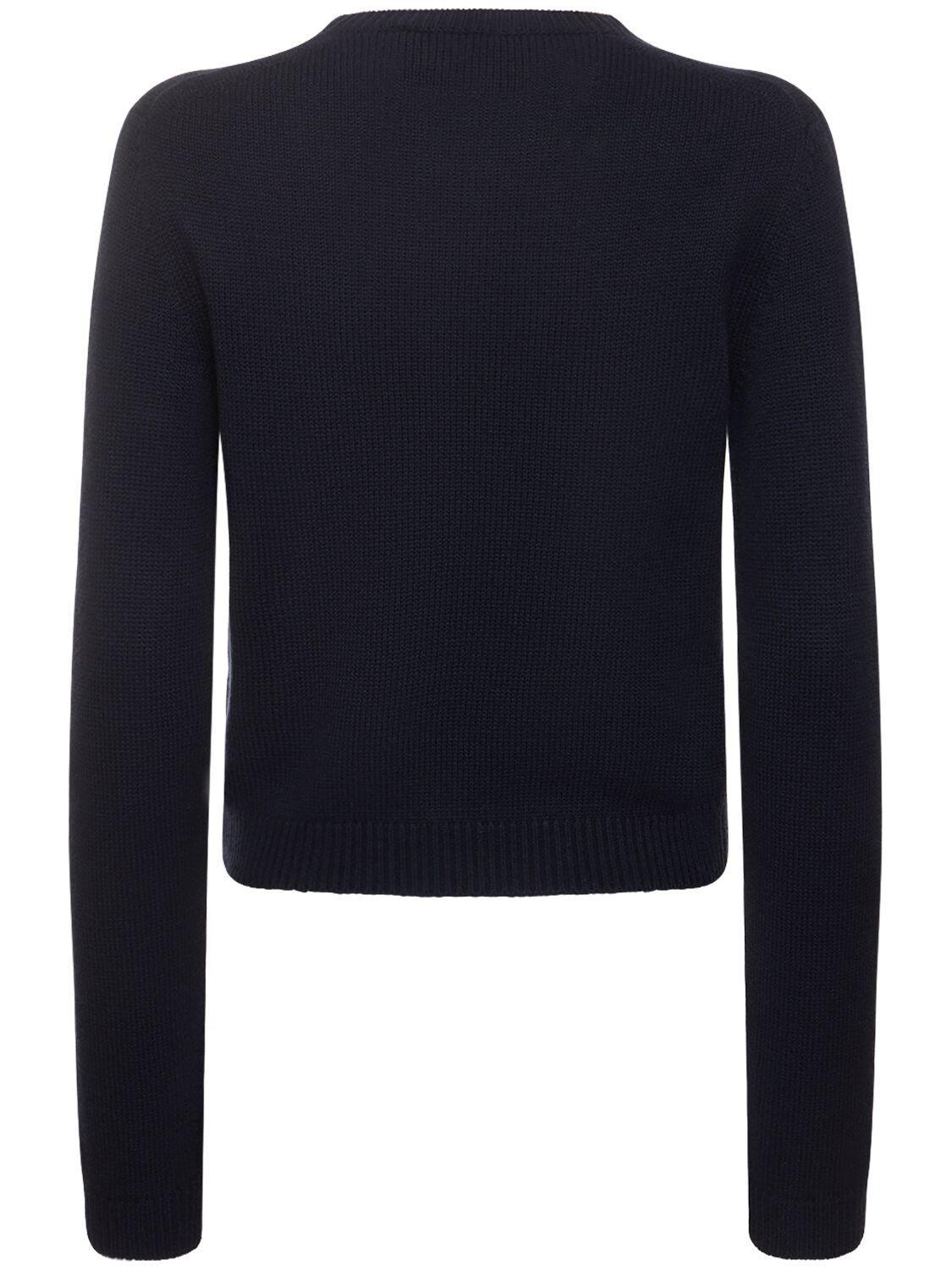 GUCCI Wool Blend Crewneck Jumper In Blue Product Image