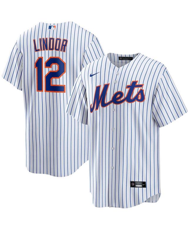 Mens Francisco Lindor New York Mets Replica Player Jersey - White Product Image