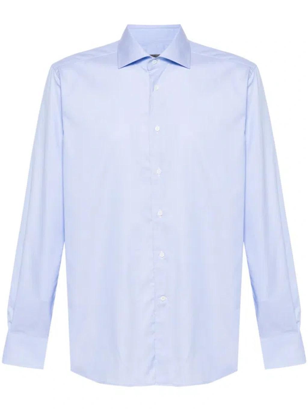 Mini-checked Shirt In Blue Product Image