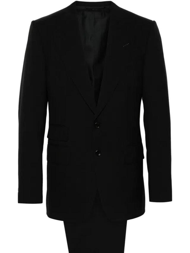 Single-breasted Wool Suit In Black Product Image