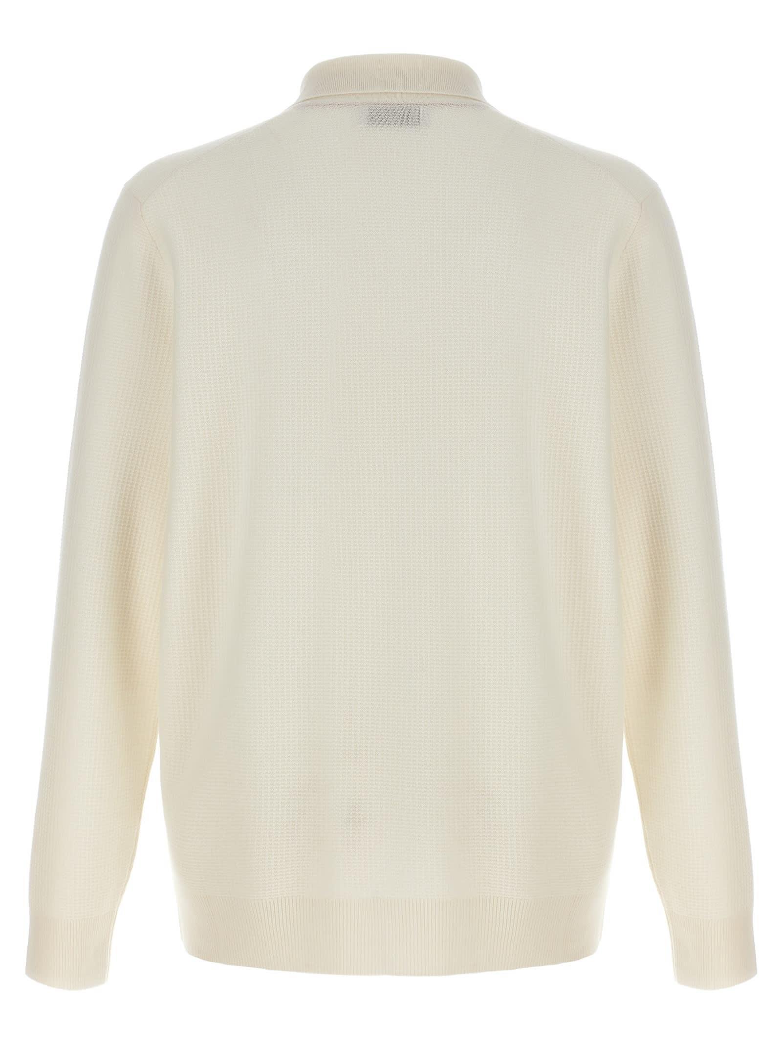 BRUNELLO CUCINELLI Polo Cashmere Sweater In White Product Image