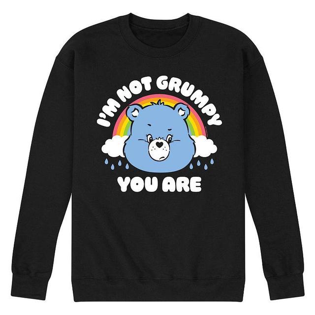 Mens Care Bears Im Not Grumpy Fleece Sweatshirt Blue Product Image