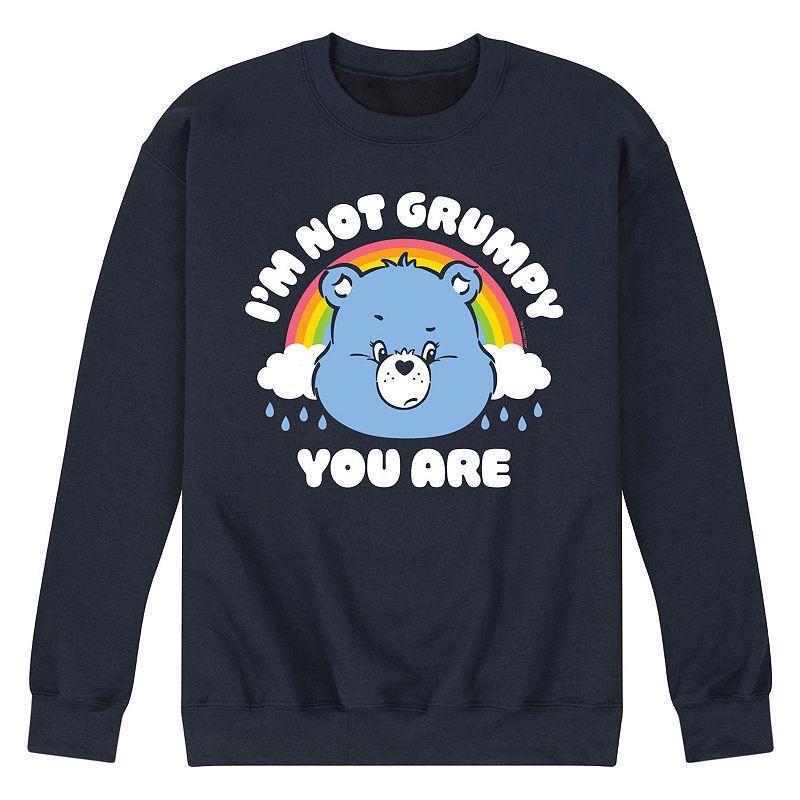 Mens Care Bears Im Not Grumpy Fleece Sweatshirt Blue Product Image