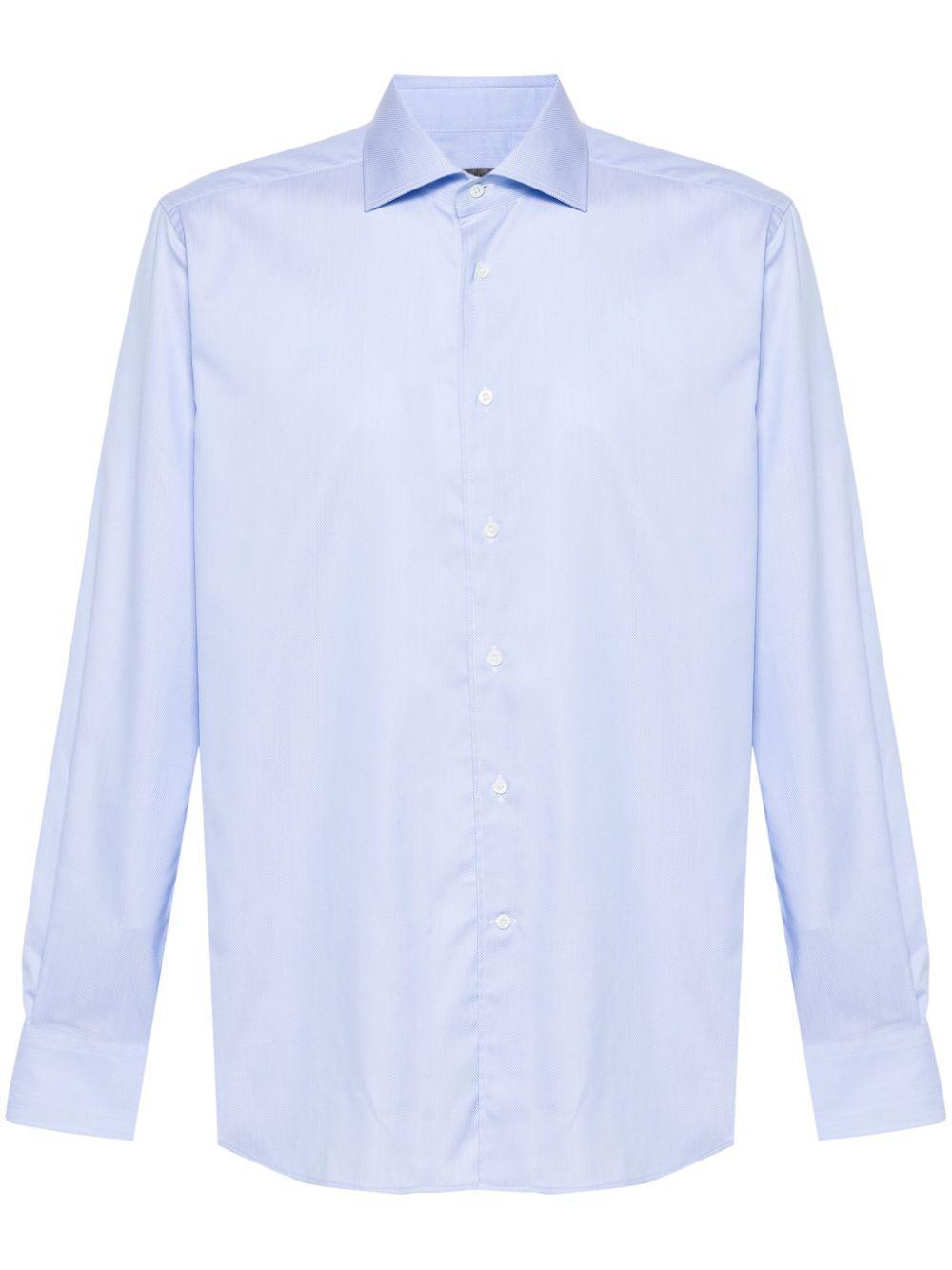 Mini-checked Shirt In Blue Product Image