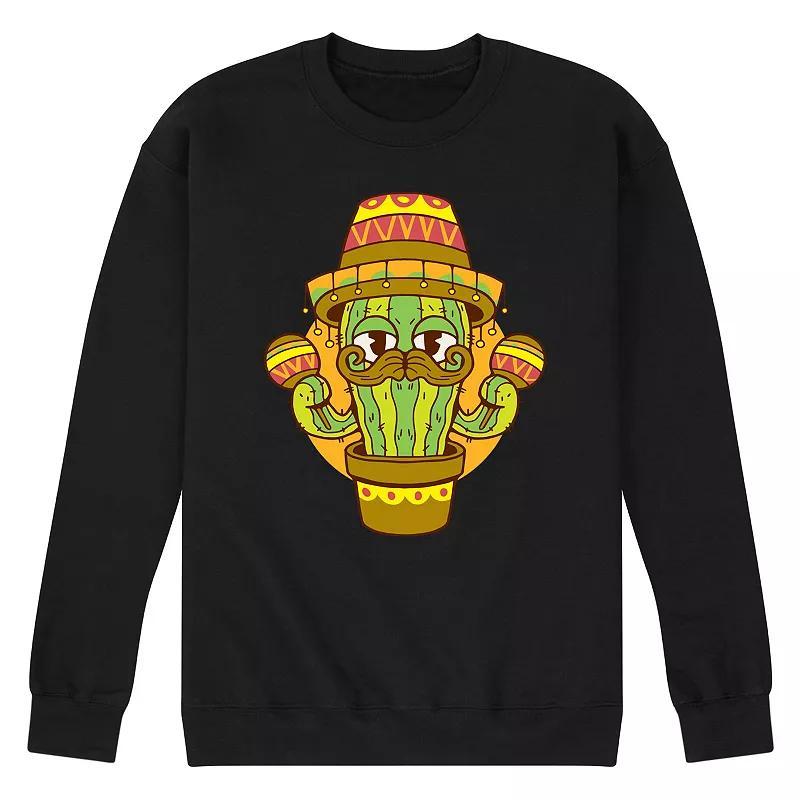 Mens Cactus Sombrero Fleece Sweatshirt Blue Product Image