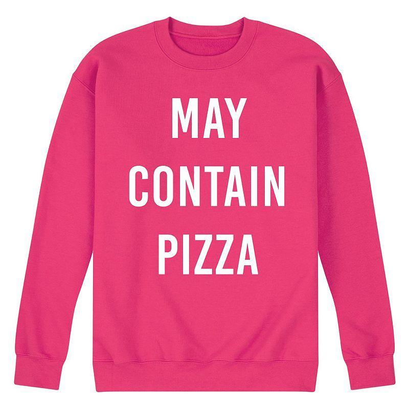 Mens May Contain Pizza Fleece Sweatshirt Grey Gray Product Image