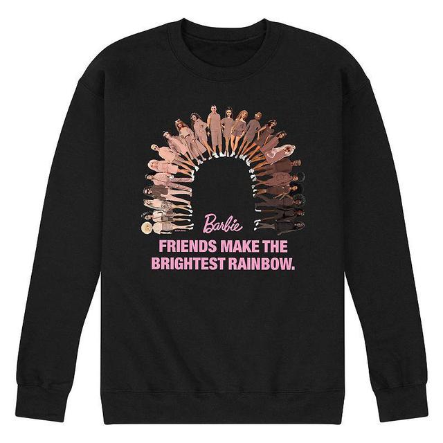 Mens Barbie Friends Make the Brightest Rainbow Long Sleeve Graphic Sweatshirt Black Product Image