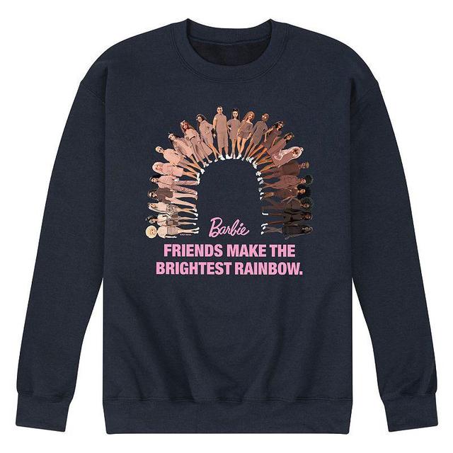 Mens Barbie Friends Make the Brightest Rainbow Long Sleeve Graphic Sweatshirt Blue Product Image