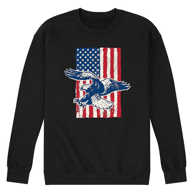 Mens Eagle American Flag Graphic Fleece Sweatshirt Product Image