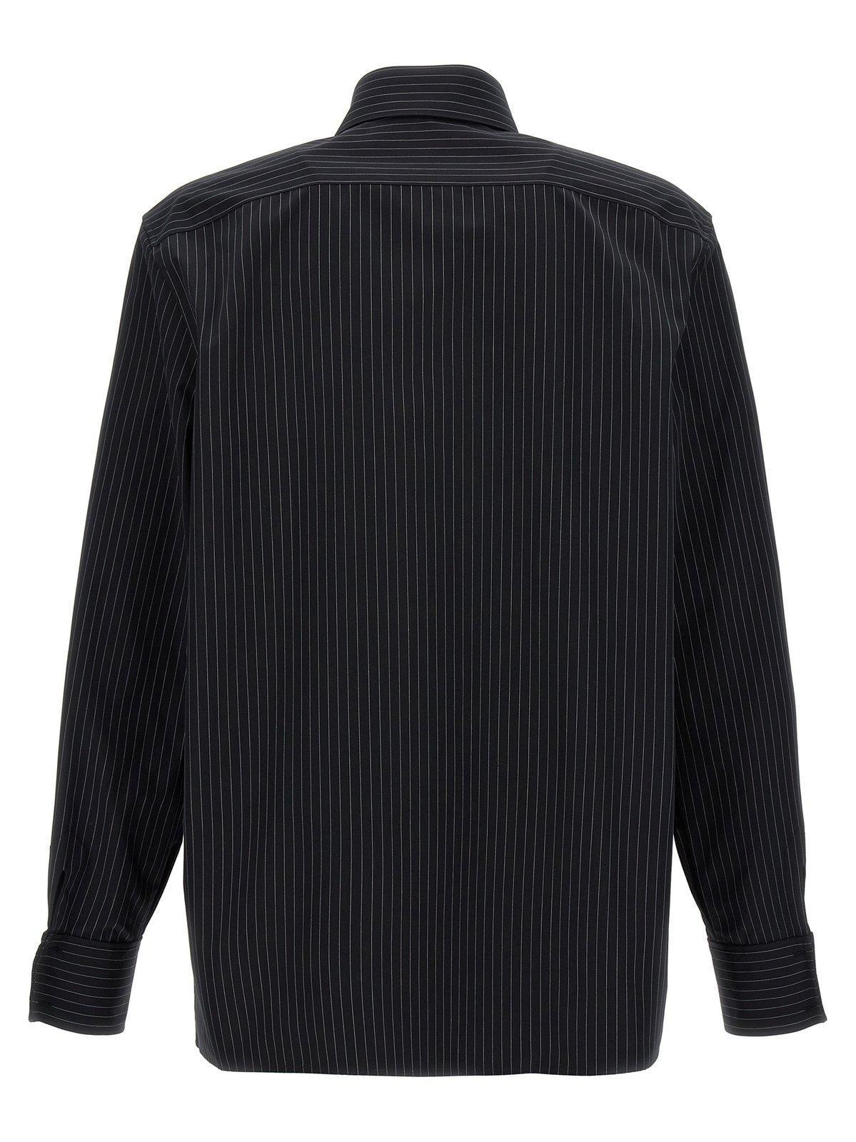 Cassandre Striped Shirt In Noir Craie Product Image