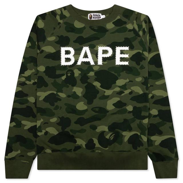 Color Camo Crystal Stone Relaxed Fit Crewneck - Green Male Product Image