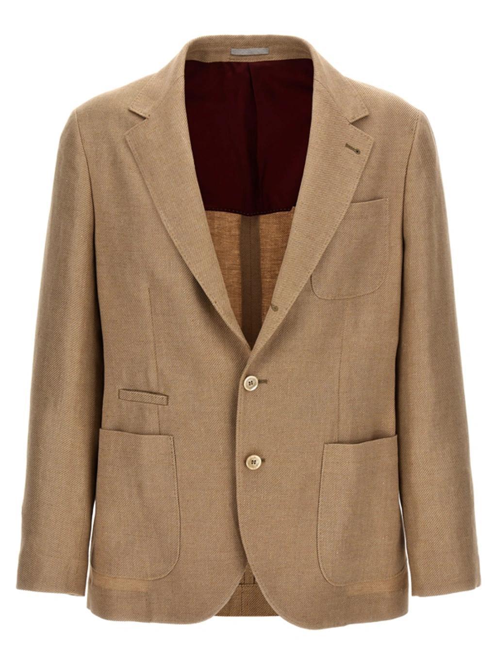 Single Breasted Tailored Blazer In Cream Product Image