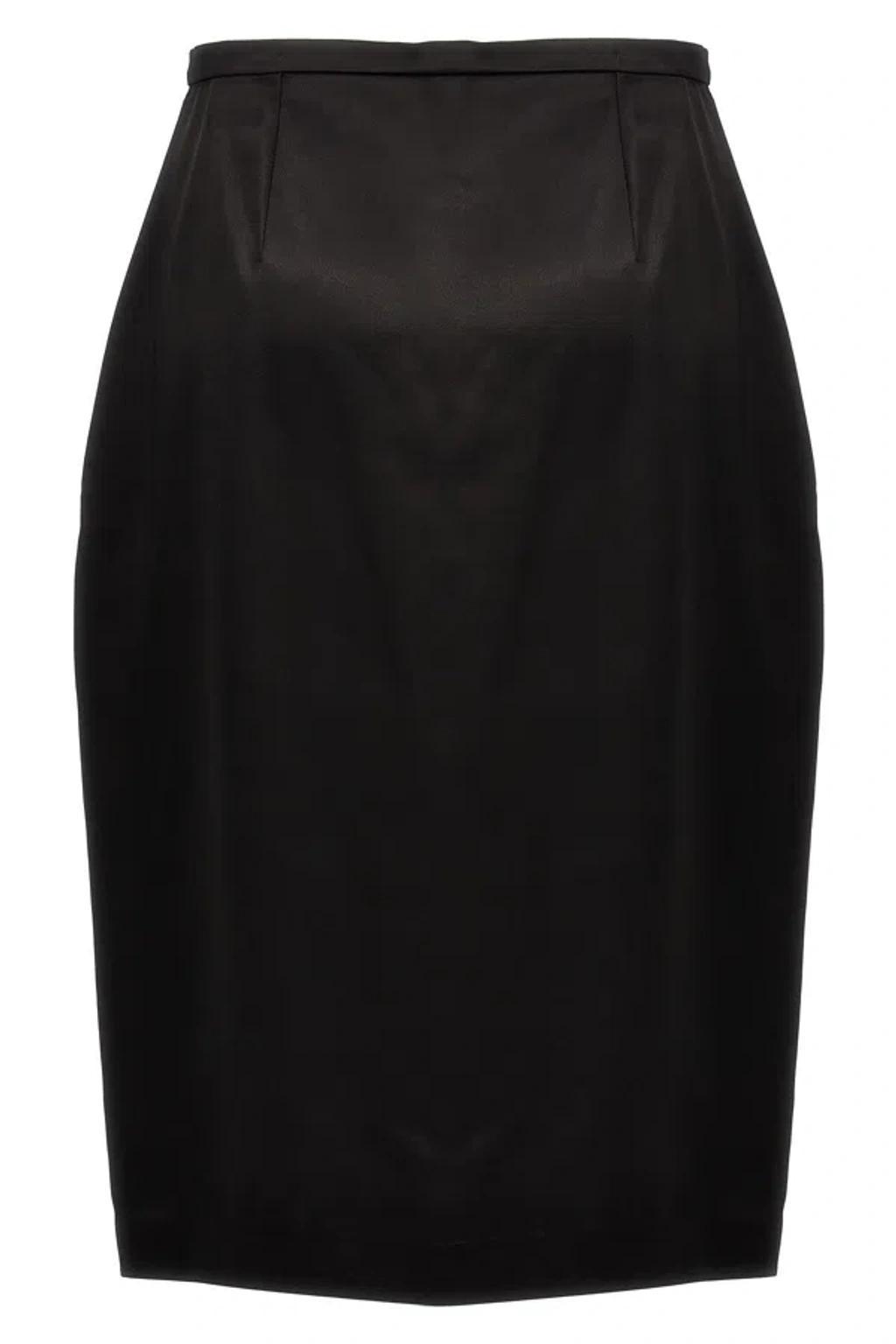 SAINT LAURENT Satin Skirt Skirts In Black Product Image