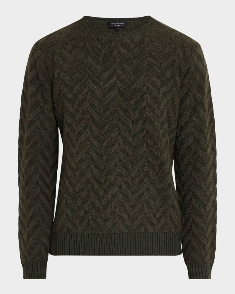 Mens Wool Chevron Crewneck Sweater Product Image