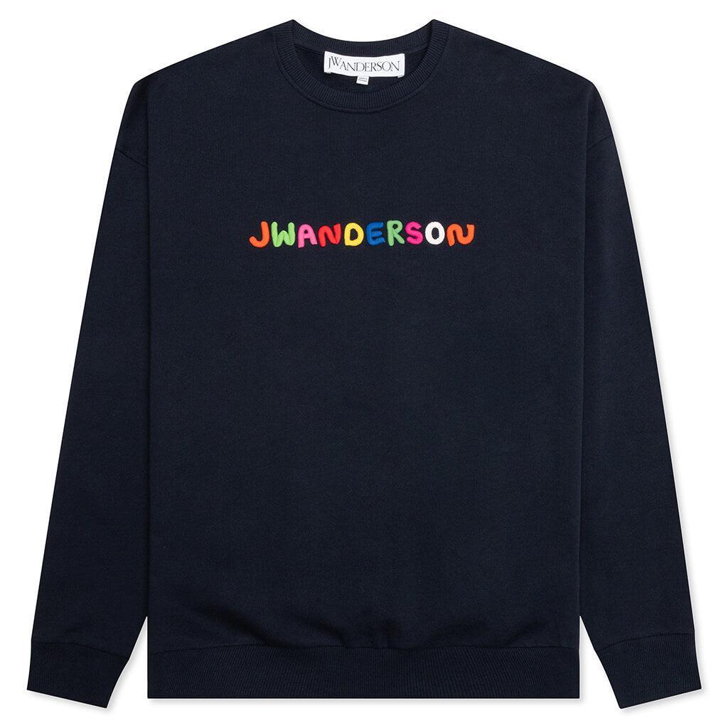 Logo Embroidery Sweatshirt - Navy Male Product Image