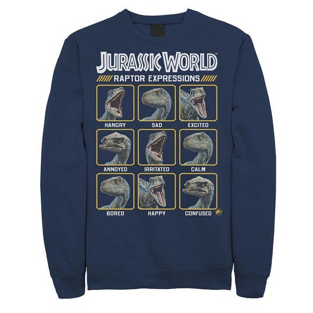 Mens Jurassic World Two Blue Raptor Expressions Sweashirt Product Image