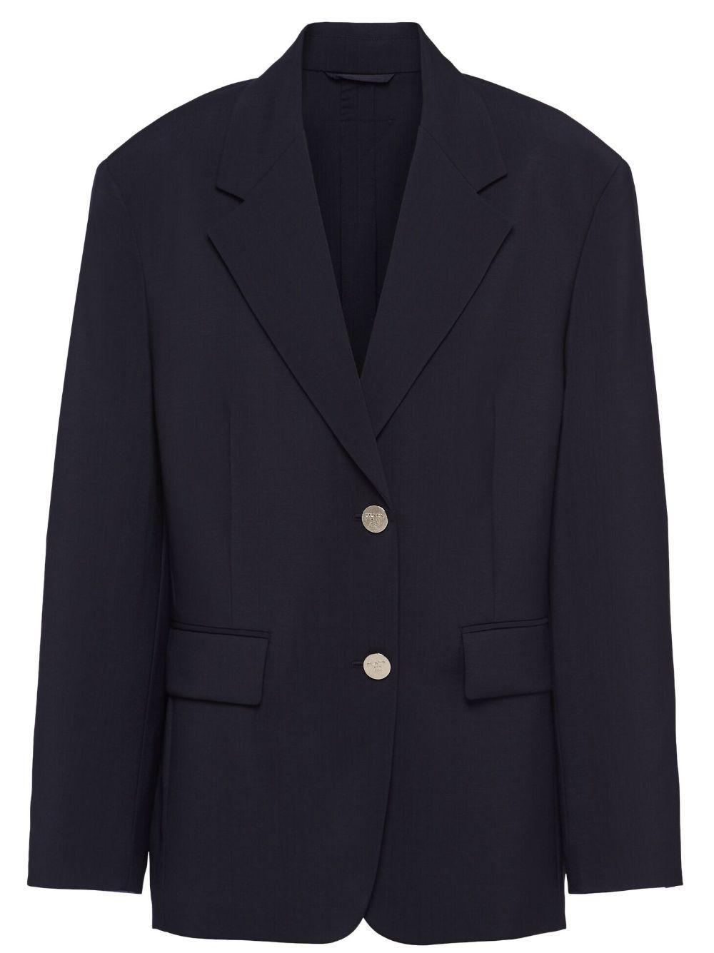 Single-breasted Wool Blazer In Blue Product Image