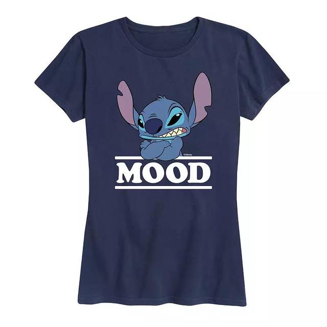 Disneys Lilo & Stitch Womens Mood Graphic Tee Heather Grey Product Image