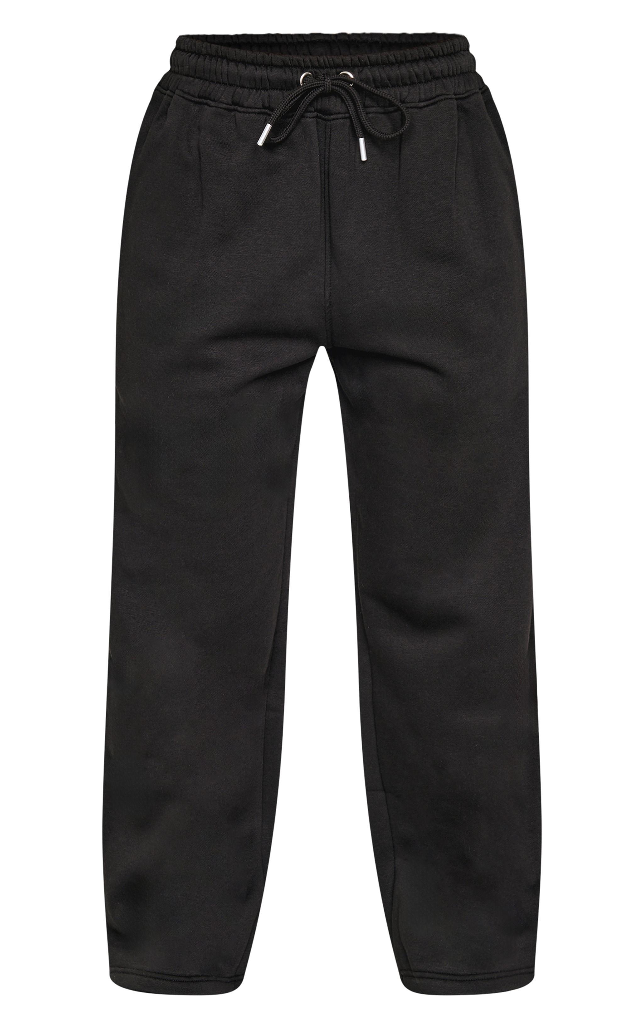 Petite Black Diamante Graphic Detail Wide Leg Sweatpants Product Image