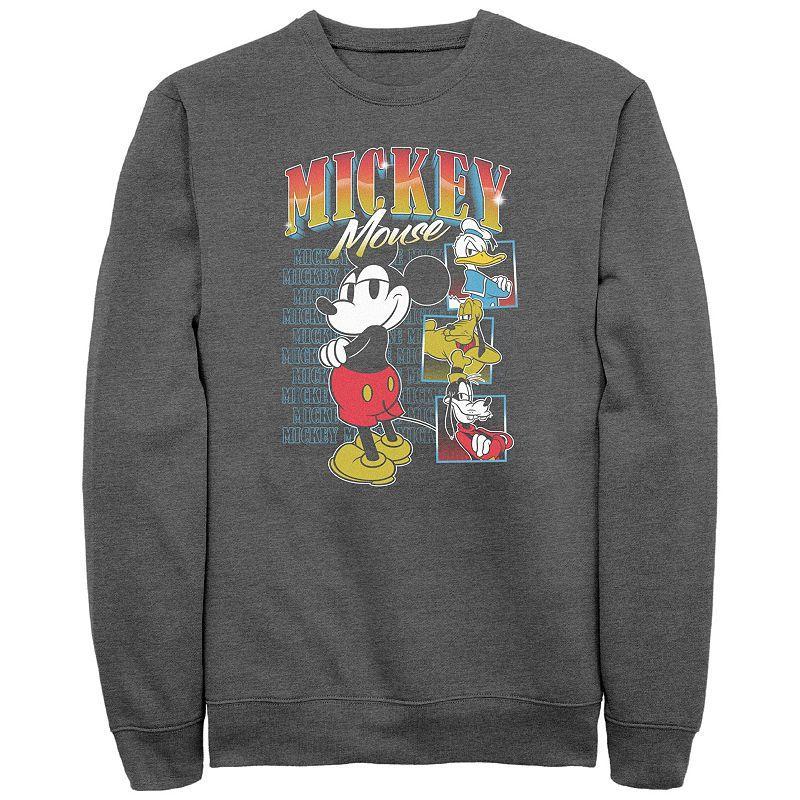 Disneys Mickey Mouse Mens Cheeky Look Fleece Sweatshirt Grey Heather Product Image