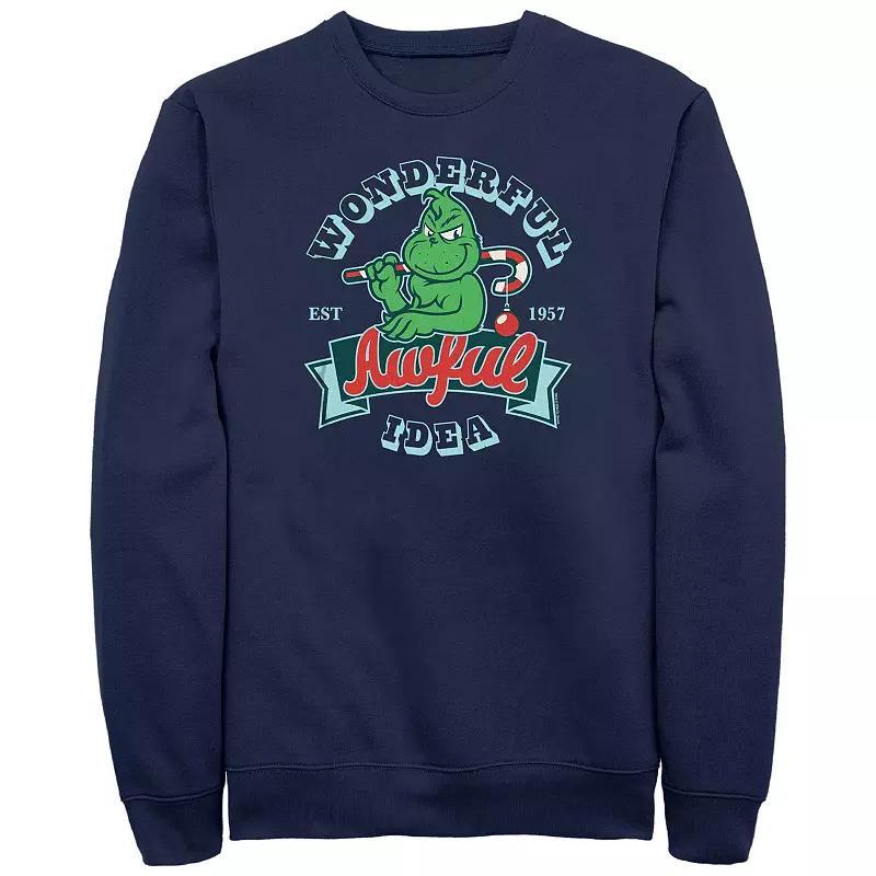 Big & Tall Dr. Seuss Grinch Wonderful Awful Idea Graphic Fleece, Mens Blue Product Image