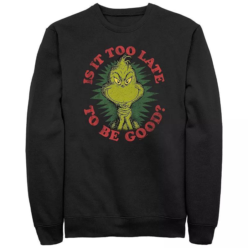 Big & Tall Dr. Seuss Grinch Is It Too Late To Be Good? Graphic Fleece, Mens Product Image