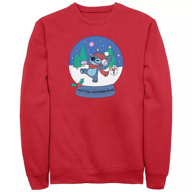 Disneys Lilo & Stitch Mens Winter Wonderland Snow globe Stitch Fleece Product Image