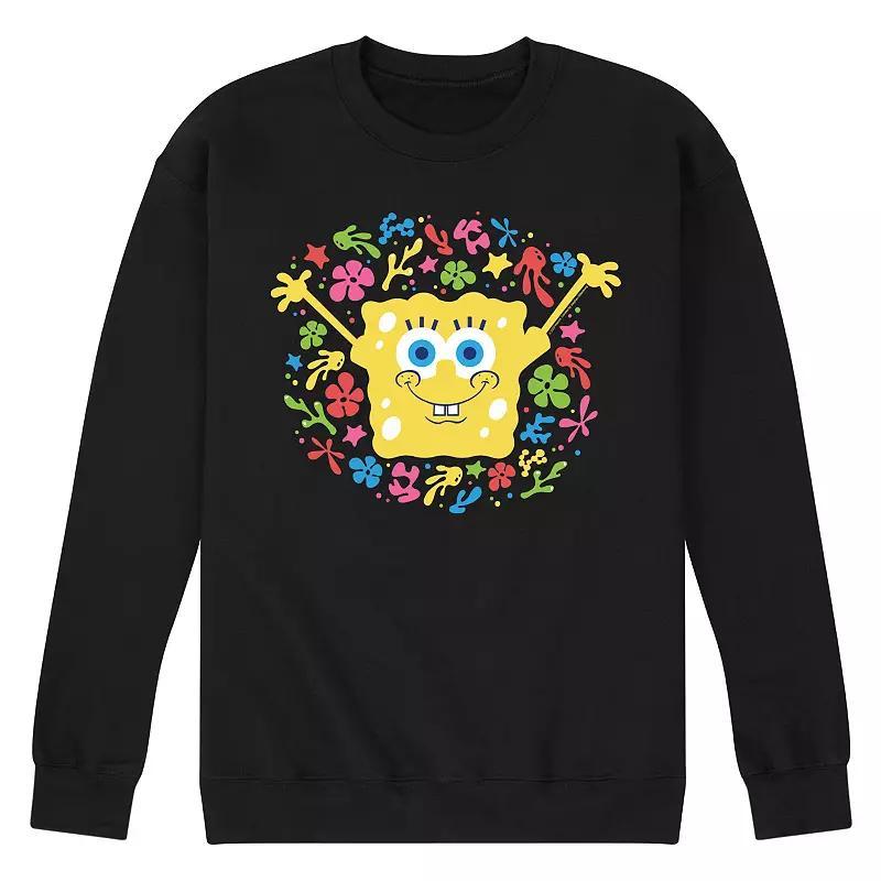 Mens SpongeBob SquarePants Fleece Sweatshirt Blue Product Image