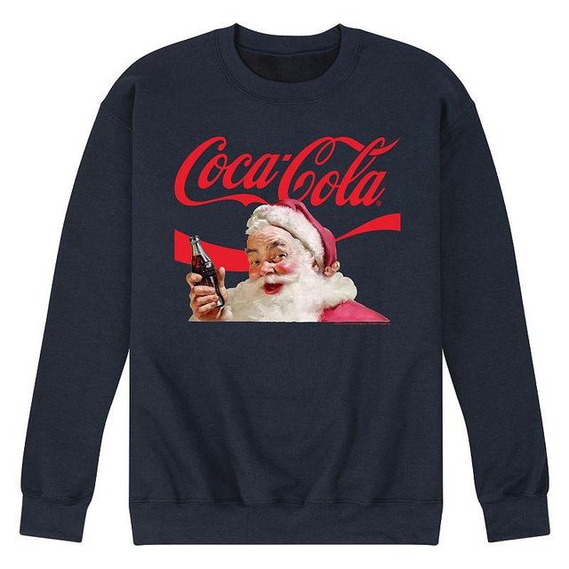 Mens CocaCola Santa Closeup Sweatshirt Blue Product Image