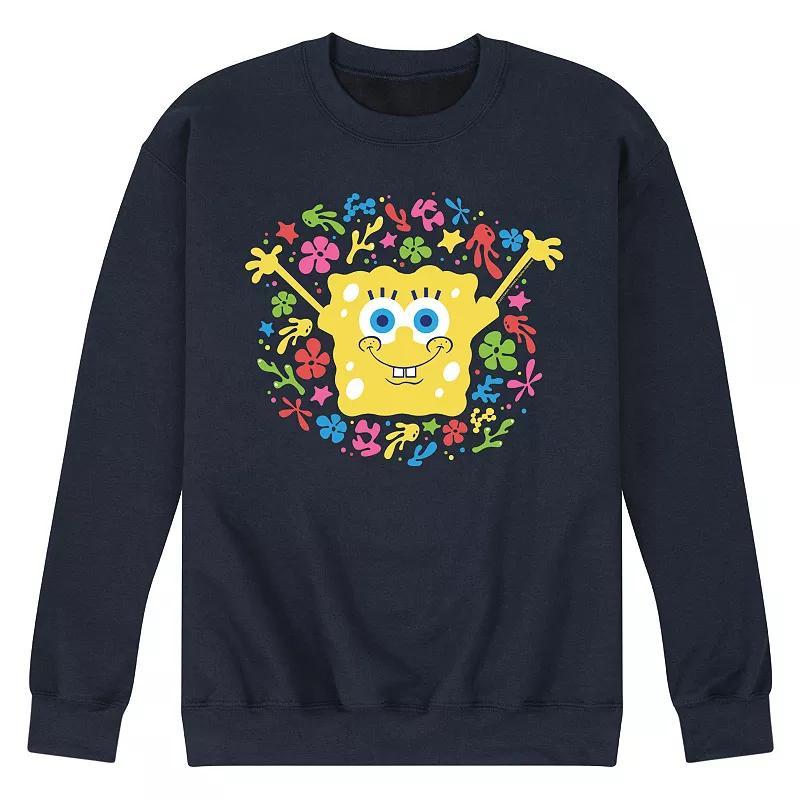 Mens SpongeBob SquarePants Fleece Sweatshirt Blue Product Image