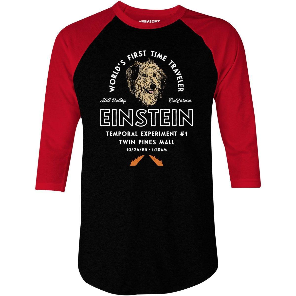 Einstein World's First Time Traveler - 3/4 Sleeve Raglan T-Shirt Product Image