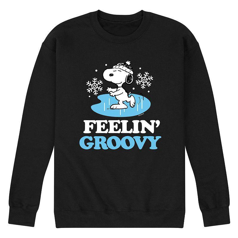 Mens Peanuts Feelin Groovy Ice Skating Sweatshirt Product Image