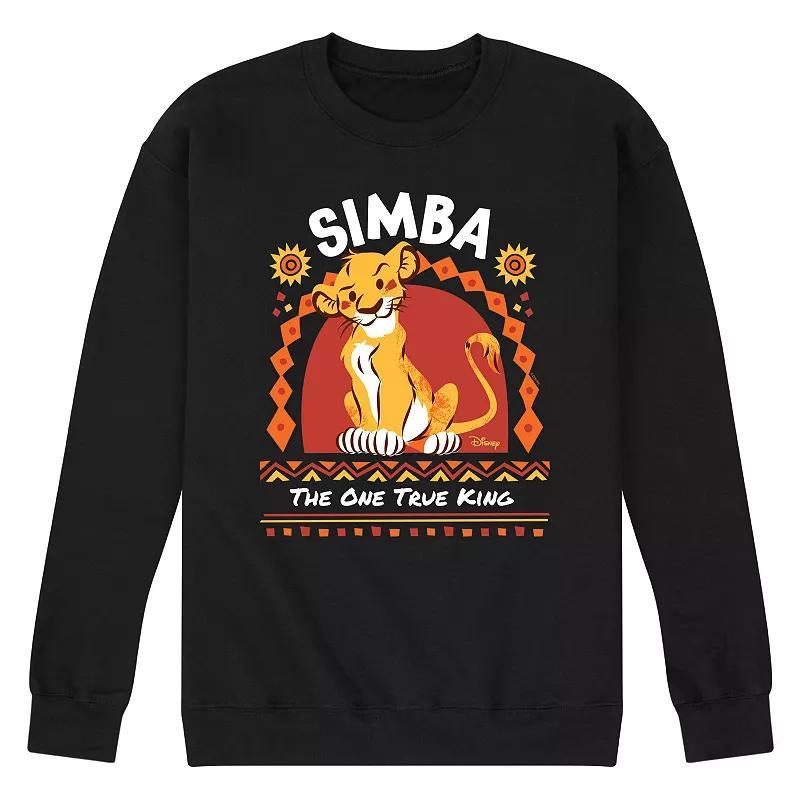 Disneys The Lion King Simba Mens One True King Fleece Sweatshirt Blue Product Image