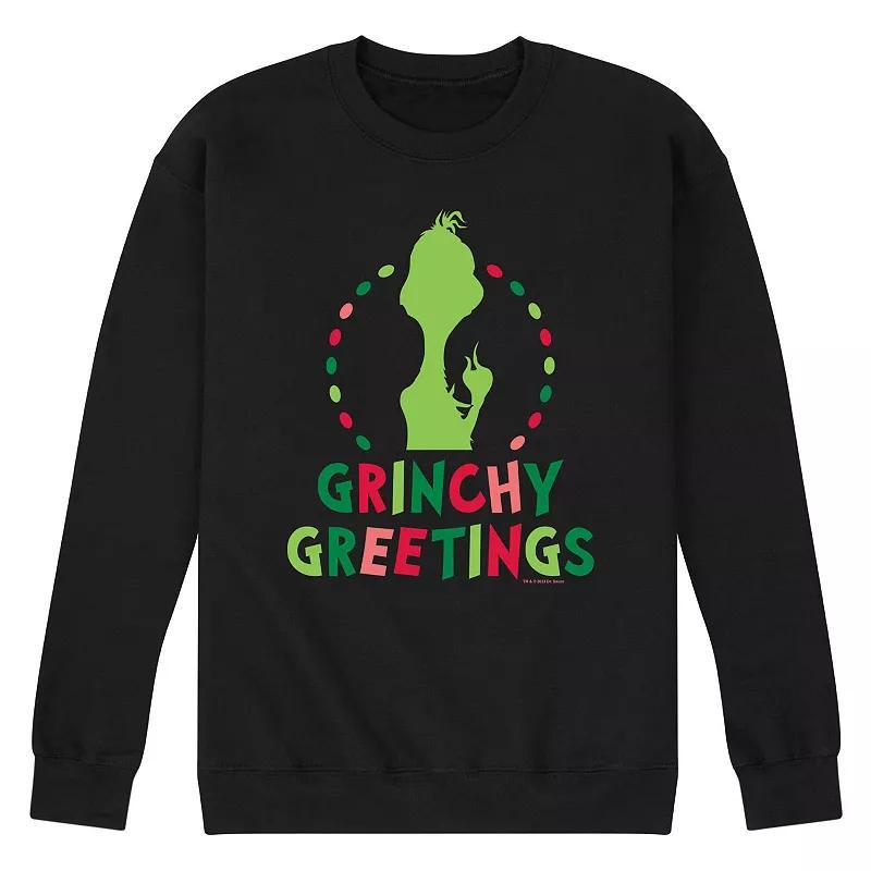 Mens Dr. Seuss The Grinch Grinchy Greetings Fleece Sweatshirt Product Image