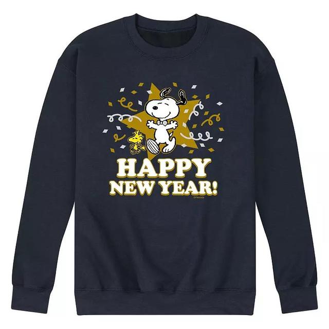 Mens Peanuts Happy New Year Sweatshirt Blue Product Image