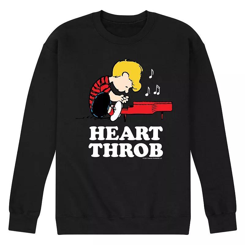 Mens Peanuts Heartthrob Sweatshirt Black Product Image