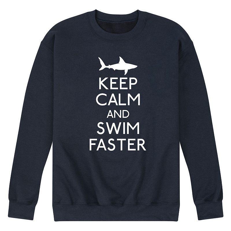 Mens Swim Faster Graphic Fleece Sweatshirt Blue Product Image