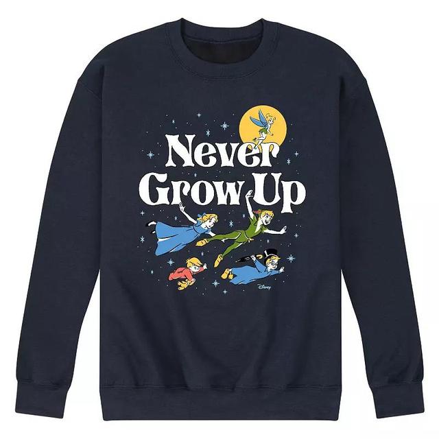 Disneys Peter Pan Mens Never Grow Up Fleece Sweatshirt Blue Product Image