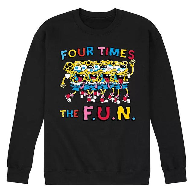 Mens SpongeBob SquarePants Four Times The Fun Fleece Sweatshirt Product Image