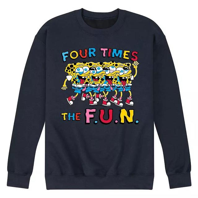 Mens SpongeBob SquarePants Four Times The Fun Fleece Sweatshirt Product Image